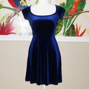 Vintage 1990s Grunge Velvet Skater Dress